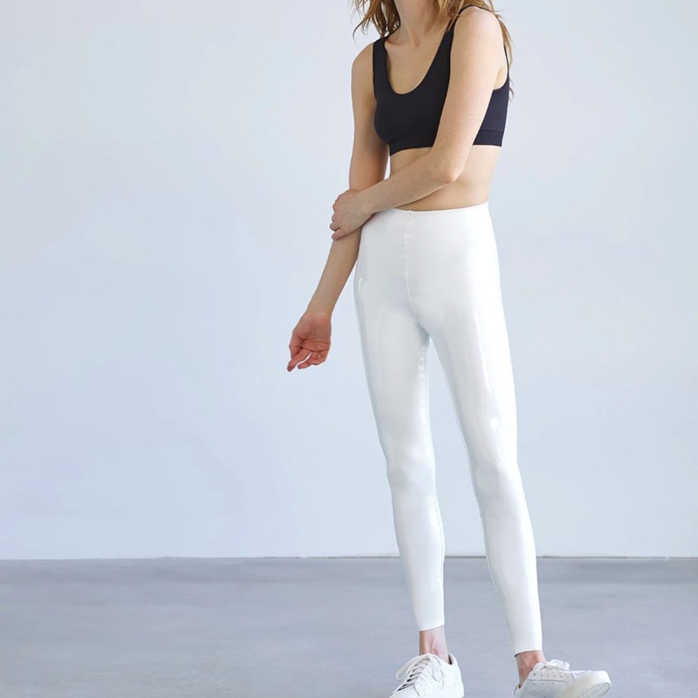 New never worn faux patent leather legging